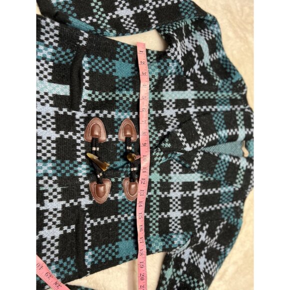 Soft Surroundings PM Alpaca Blend Plaid Toggle Cardigan Jacket - Picture 5 of 6
